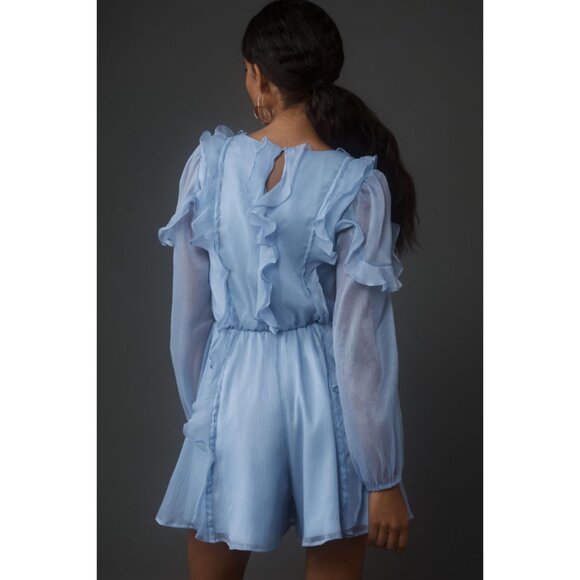 Anthropologie Hutch Long-Sleeve Frilled Romper Size L - Picture 4 of 12
